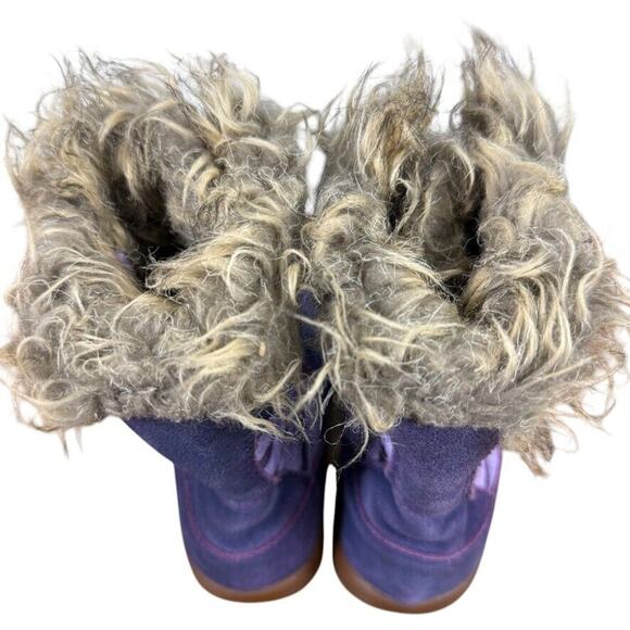 Keen Wapato Waterproof Leather Girls Kids Purple Fur Trim Wnter Boots Tall sz 2 - Picture 10 of 16